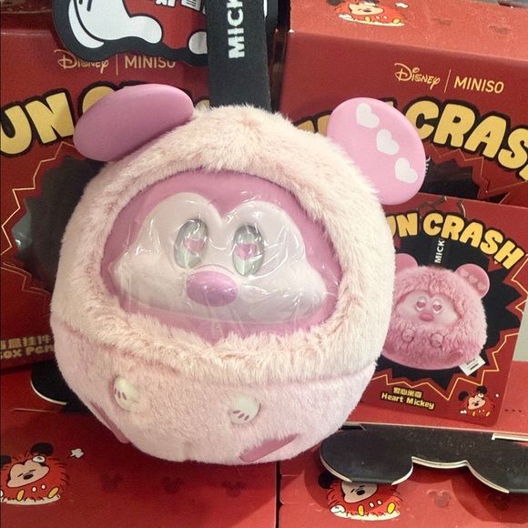 Disney Miniso Fun Crash -  Pink Mickey Plush keychain. Confirmed “ Heart Mickey” - Picture 2 of 5